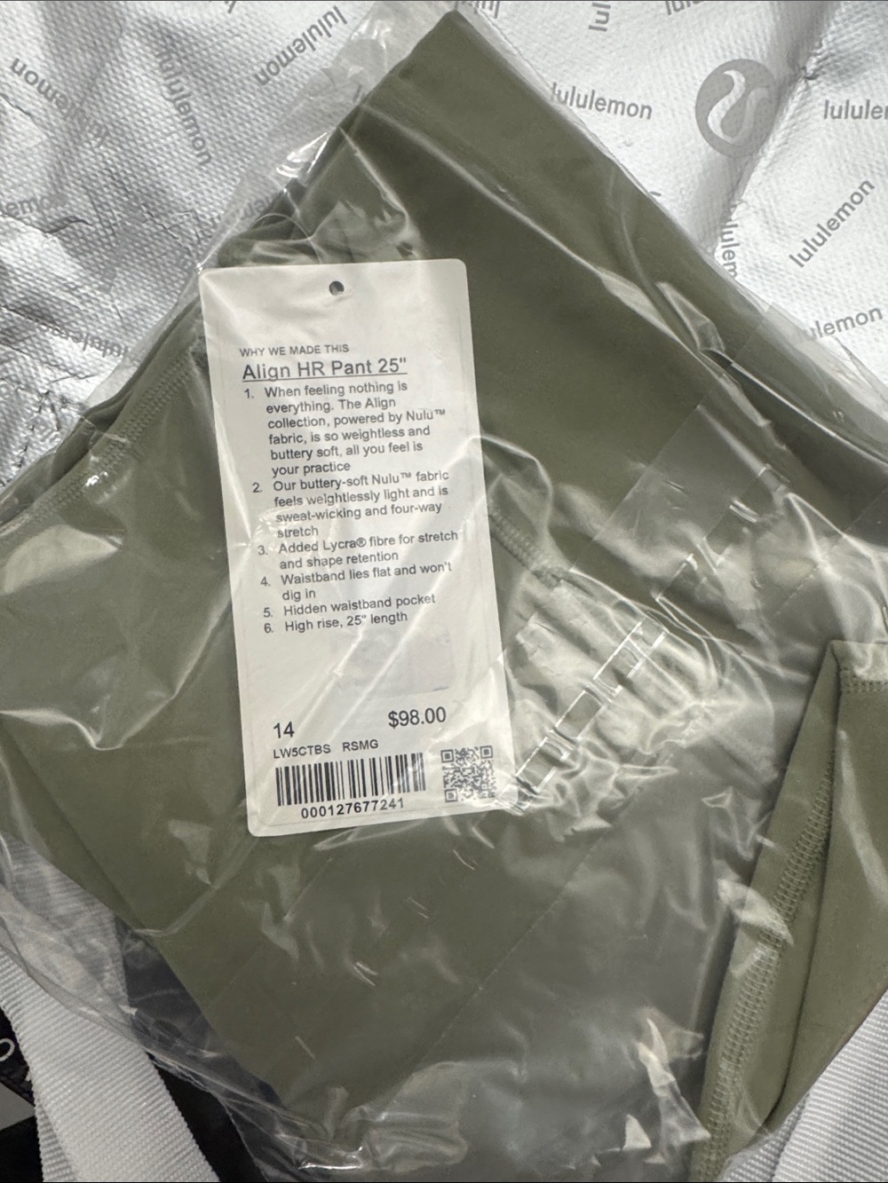 Lululemon Align HR Pant 25" - Olive Green 14